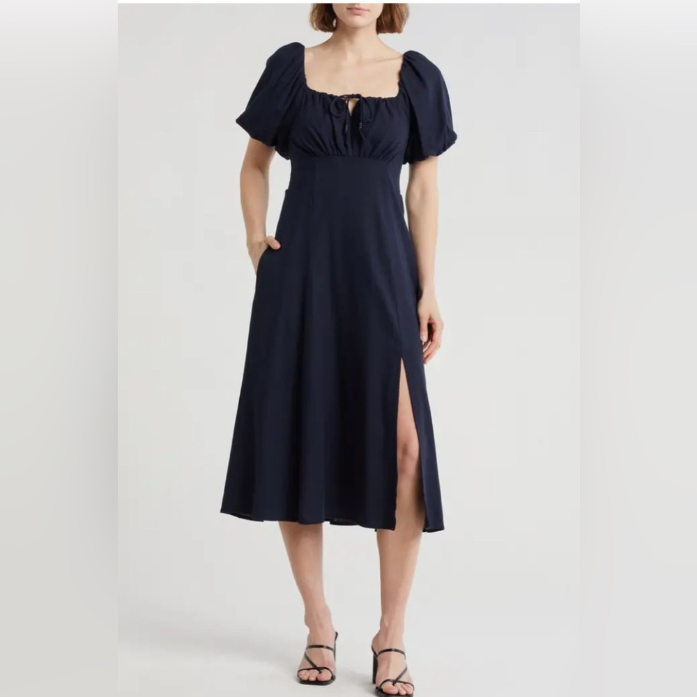 Floral Balloon Sleeve Maxi Dress